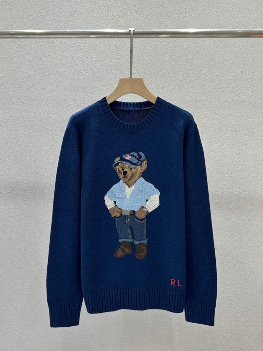 Polo Ralph Lauren Polo Bear Denim Outfit Navy Knit Sweater